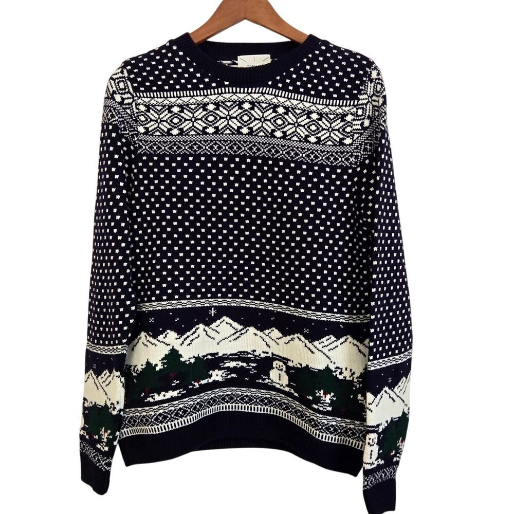 Heritage British Limited Run Made in UK Topman Fair Isle Snow Scene Sweater S